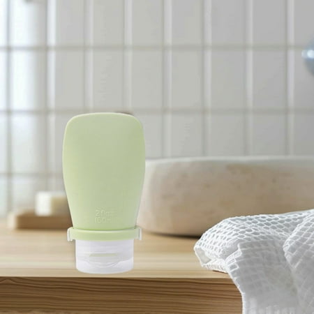 WZXPWT 60ml Travel Bottle Portable Shampoo Container with Flip-top Lid Reusable Silica Gel Dispenser Compact Toiletry Liquid Holder