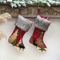 thumbnail image 3 of Calcetín de Navidad Colgando Medias de Navidad A cuadros Árboles de Navidad Adornos de Navidad para la fiesta familiar, 3 of 8