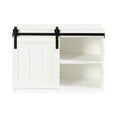 thumbnail image 6 of Kate and Laurel Cates Decorative Wood Floating Side Table with Sliding Barn Door, 20 x 12 x 15, Rustic White, Farmhouse Wooden Floating Wall Cabinet for Versatile Home Storage, 6 of 11