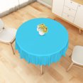 thumbnail image 4 of Tchckioa Solid Color 70 Inch Round Tablecloth,Oil-resistant Table Cloth Cover for Restaurant,Turquoise Blue, 4 of 6