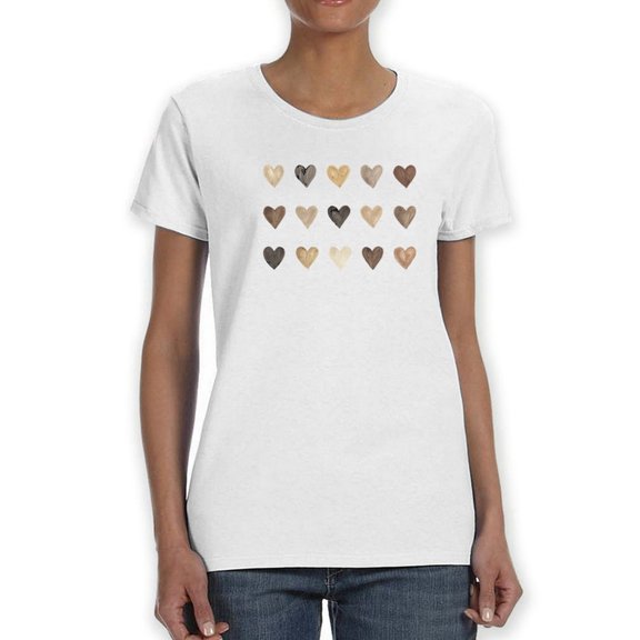 Lines Of Hearts T-Shirt Women -Smartprints Designs, Female Medium