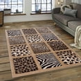 thumbnail image 1 of Allstar Brown / Beige Dots Square Animal Prints Design Modern Geometric Area Rug (5' 2" x 7' 2"), 1 of 7
