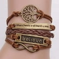 thumbnail image 1 of Pulsera de cuero Pu hecha a mano Retro Vintage, pulsera, pulsera, cadena de mano, abalorio, pulsera de cuero tejida con árbol de la vida, 1 of 5