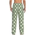thumbnail image 7 of Salouo Daisy Plaid Green Print Pajama Pants for Men, Lounge Pants Elastic Waistband Casual Men's sleepwear Loungewear Sleep Pajama Pant -Large, 7 of 7