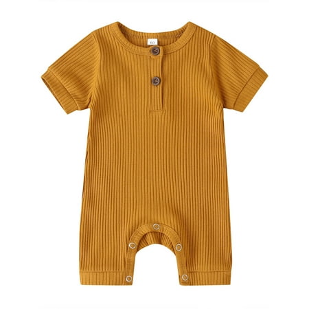 

Meihuid Baby Boys Girls Jumpsuit Sleeveless Button Romper Shorts One-Piece Overalls