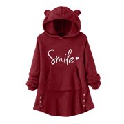Beppter Women's Hooded Winter Bear Ear Warm Jacket Button Pullover Jacket Women Cold Weather Jacket Light Jackets Outerwear Eater Jacket