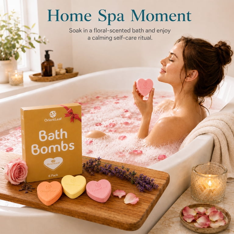 OrientLeaf Bath Bombs Gift Set, 6 Pack, Fruity Scents photo 8