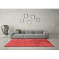 thumbnail image 3 of Ahgly Company Indoor Round Abstract Red Modern Area Rugs, 7' Round, 3 of 4