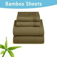 thumbnail image 2 of Comfylife Queen Size Bed Sheet Set Bamboo Derived Rayon Deep Pockets, Moisture Wicking, No Fading, Softer Than Cotton- 4 Pieces, Brown, 2 of 5
