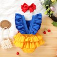 thumbnail image 3 of Happy Town Newborn Baby Girls Ruffled Sleeveless Romper Casual Summer Jumpsuit, Size 1-24M, 3 of 7
