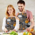 thumbnail image 3 of Gray Halloween Boo Icons Apron-Garden Aprons for Women with Pockets-Cotton Linen Waterproof Kitchen Cooking Gardening Aprons Adjustable for Kitchen,Cooking,BBQ and Salon 32"x27", 3 of 7