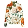 thumbnail image 5 of Women's Button-Up Long Sleeve Shirts Fashion Floral Print Dressy Blouses Casual Turndown Collar Shirt Loose Tops Spring Summer Outdoor,Beach,Vacation Top 02#Multicolor L, 5 of 6