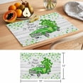 thumbnail image 6 of St. Patrick's Day Placemats Set&nbsp;of 1 Watercolor Green Truck Lucky Shamrocks Plant Hat Wood Grain Heat Insulation Washable Place Mats, Non-Slip Table Mats for Dining Table Kitchen,13x19 Inch, 6 of 9