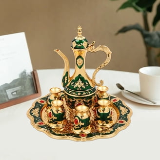 Antique Ottoman Empire Tea Set Gold Turkish Tea Set Glasses Ibrik