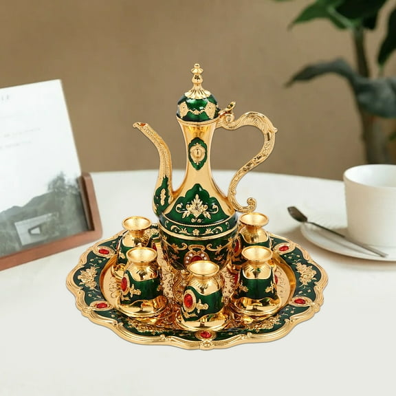 Vintage Turkish Coffee Set with Pot and 6 Cups for Home Decor Birthday Christmas Housewarming Wedding Turkish Tea Set