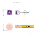 thumbnail image 2 of ANGARA Natural 0.9 Ct. Amethyst Classic Earrings in 14K White Gold for Women, 2 of 11