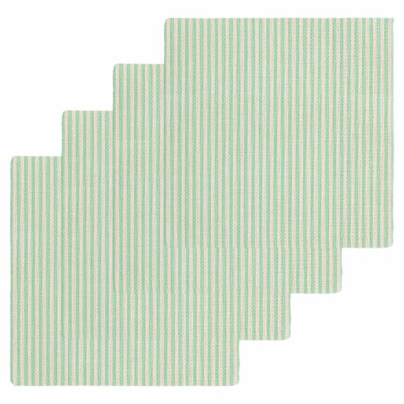 Sage Green Striped Kitchen Dish Towels for Drying Dishes Set of 4, Modern Simple Farmhouse Beige Waffle Weave Microfiber Hand Tea Bathroom Towels Quick Dry & Absorbent Towel 12x12
