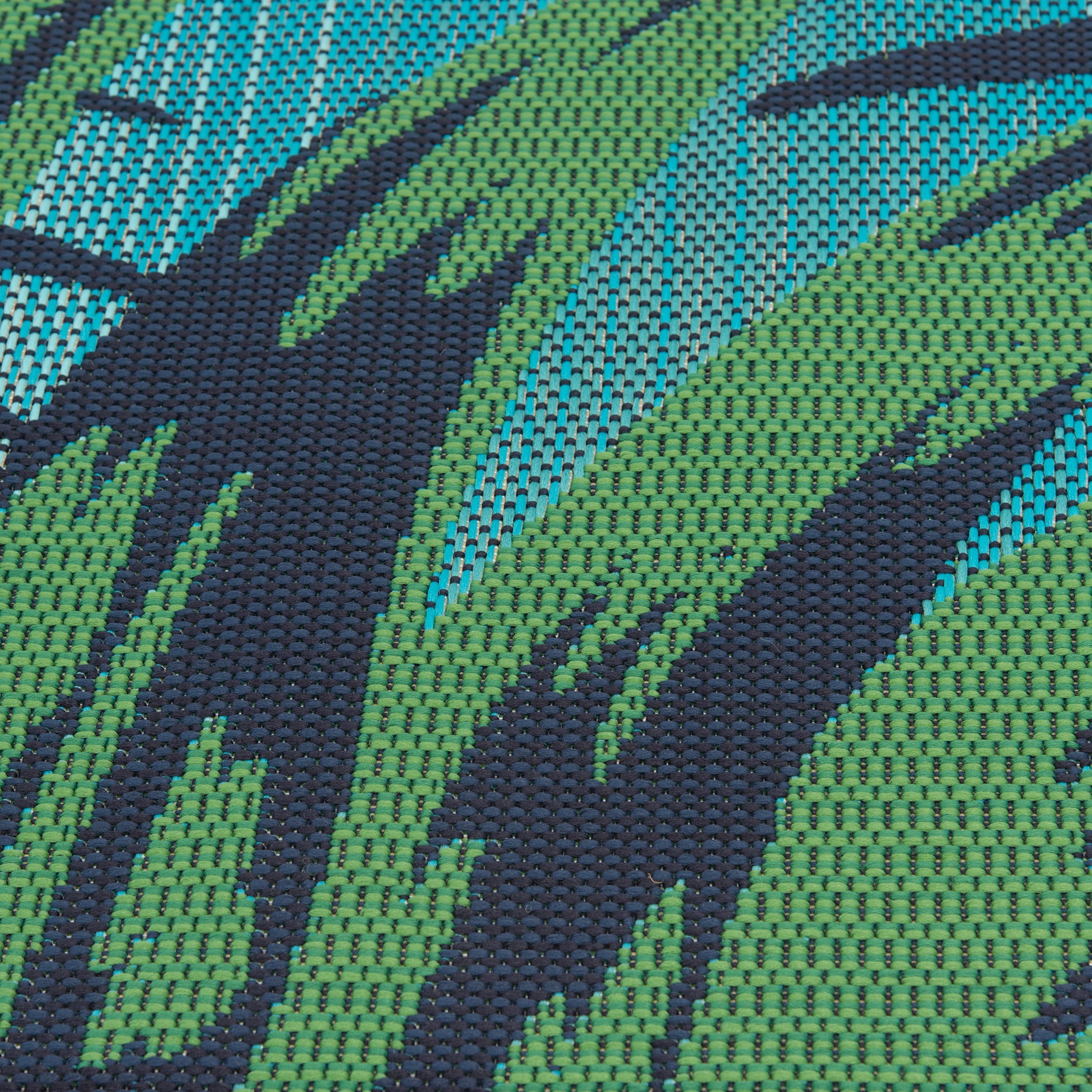 Mainstays Palm 5' x 7' Blue Tropical Outdoor Polypropylene Rug