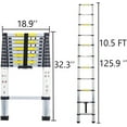 thumbnail image 3 of 10 FT Aluminum Telescoping Ladder Extension Ladder Anti-Slip Rubber Feet Telescopic Locking Mechanism Compact Ladders for 330 Pound Capacity, 3 of 7