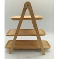 thumbnail image 1 of 3-tiers Bamboo Ladder Serving trays and stand, 1 of 2