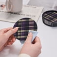thumbnail image 6 of 6 Pce Leather Coasters 3.9in With Coasters Storage Box Antifouling And Antiscalding For Dining Room Kitchen Office Bedroom Living Room Purple Buffalo Plaid Check Tartan Scotland_3, 6 of 8