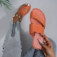 thumbnail image 6 of Stylish Toe Ring Flat Sandals for Women Summer Comfortable Slip-On Flat Shoes Beach Wedding Slides Casual Flip Flops, 6 of 6