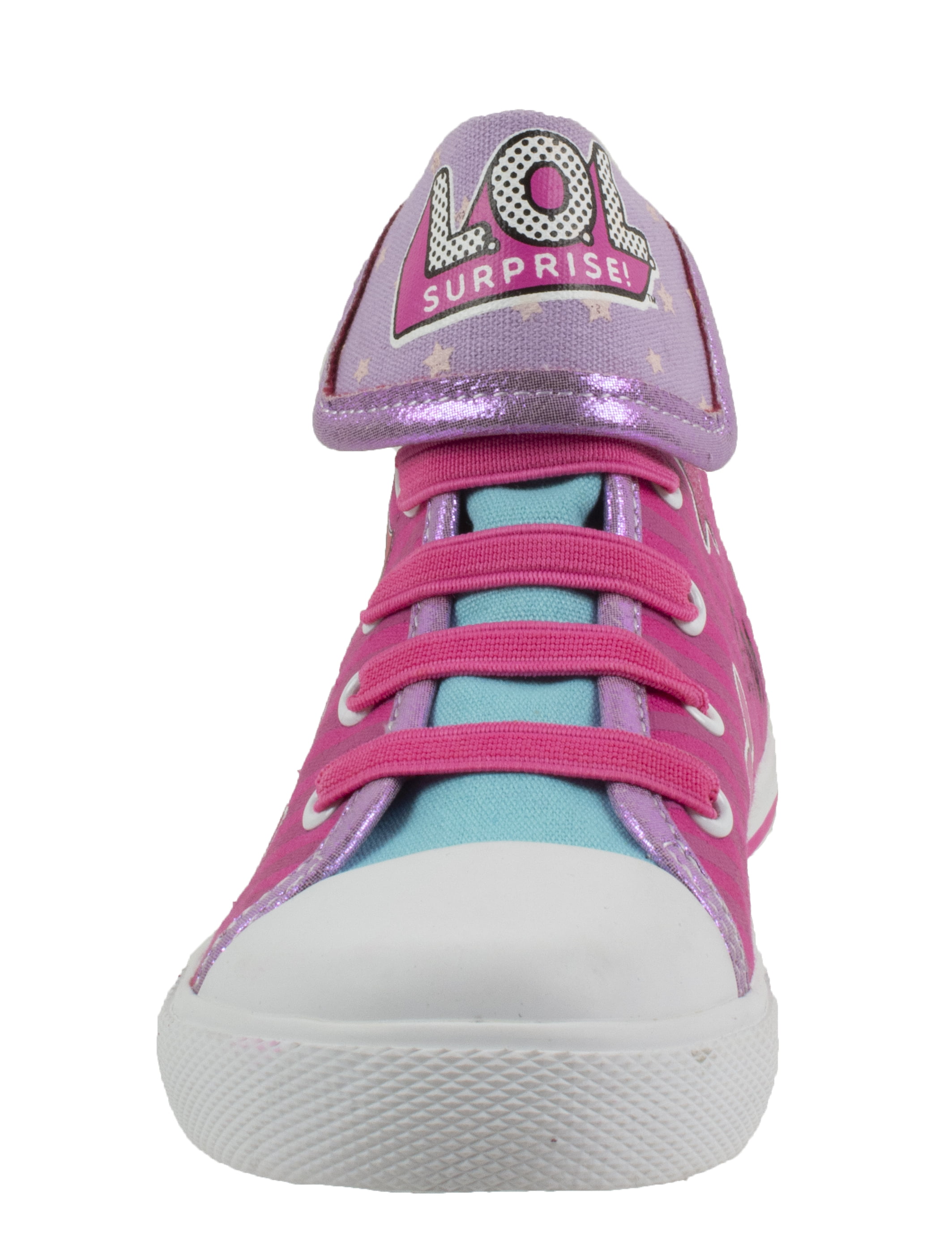 Girls Shoe Surprise L.O.L Sizes 7 to 13 High Top Sneaker Pink White