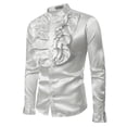 thumbnail image 1 of Camisas s Para Hombre De Vestir Dahua Performance Design Camiseta de manga larga para hombre con cuello (White, S), 1 of 6