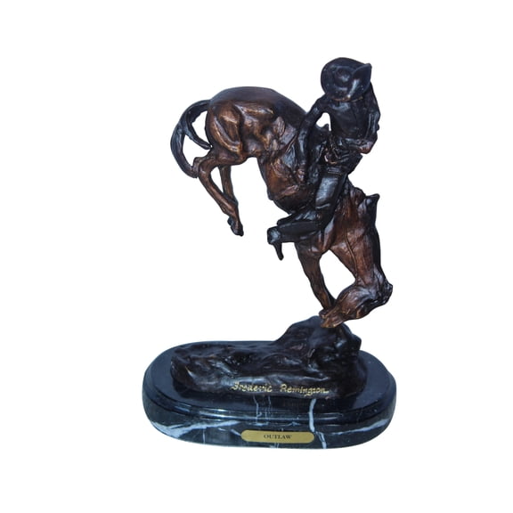 Nifao Outlaw by Remington Bronze Statue Replica, Western Decor – Home Decor Sculpture, 7"L x 3"W x 10"H