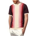 thumbnail image 1 of Mens Casual Manga Corta Botón Abajo Camisas, Bloqueo de Color, Botón Gira Abajo Camisa de Cuello, 1 of 6