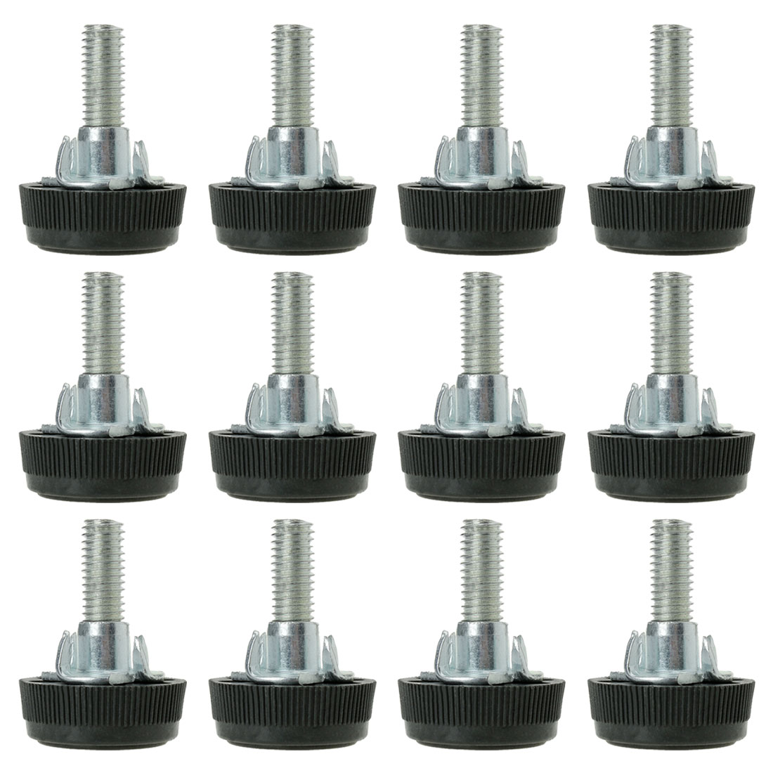 M8 Screw on Furniture Glide Leveling Feet Adjustable w Tnuts 12 Pcs