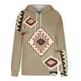 thumbnail image 5 of Womens Long Sleeve Tops Western Aztec Hoodie Ethnic Print Hoodie Pullover Cowgirl Rhombus Printed Hooded Sweatshirt Tops Womens Clothing Cheap, 5 of 5