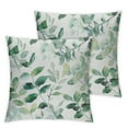 thumbnail image 2 of Nawypu Throw Pillow Covers Decorative Green Leaf Watercolor Eucalyptus Branches Floral with Plant Objects White Natural Greenery Twig Cushion Pillowcase Sofa Square Print,2 Pcs, 2 of 6