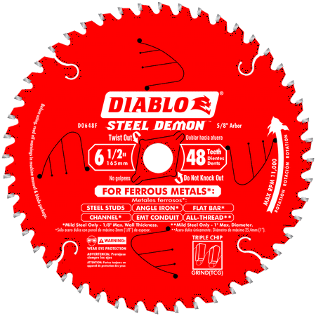Industrial Steel Circular Blade - Diablo D0648F 6-1/2