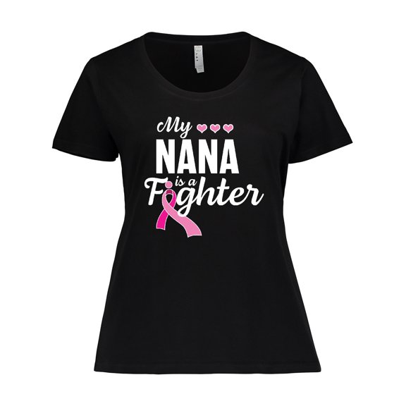 Inktastic Breast Cancer Awareness My Nana is a Fighter Women's Plus Size T-Shirt