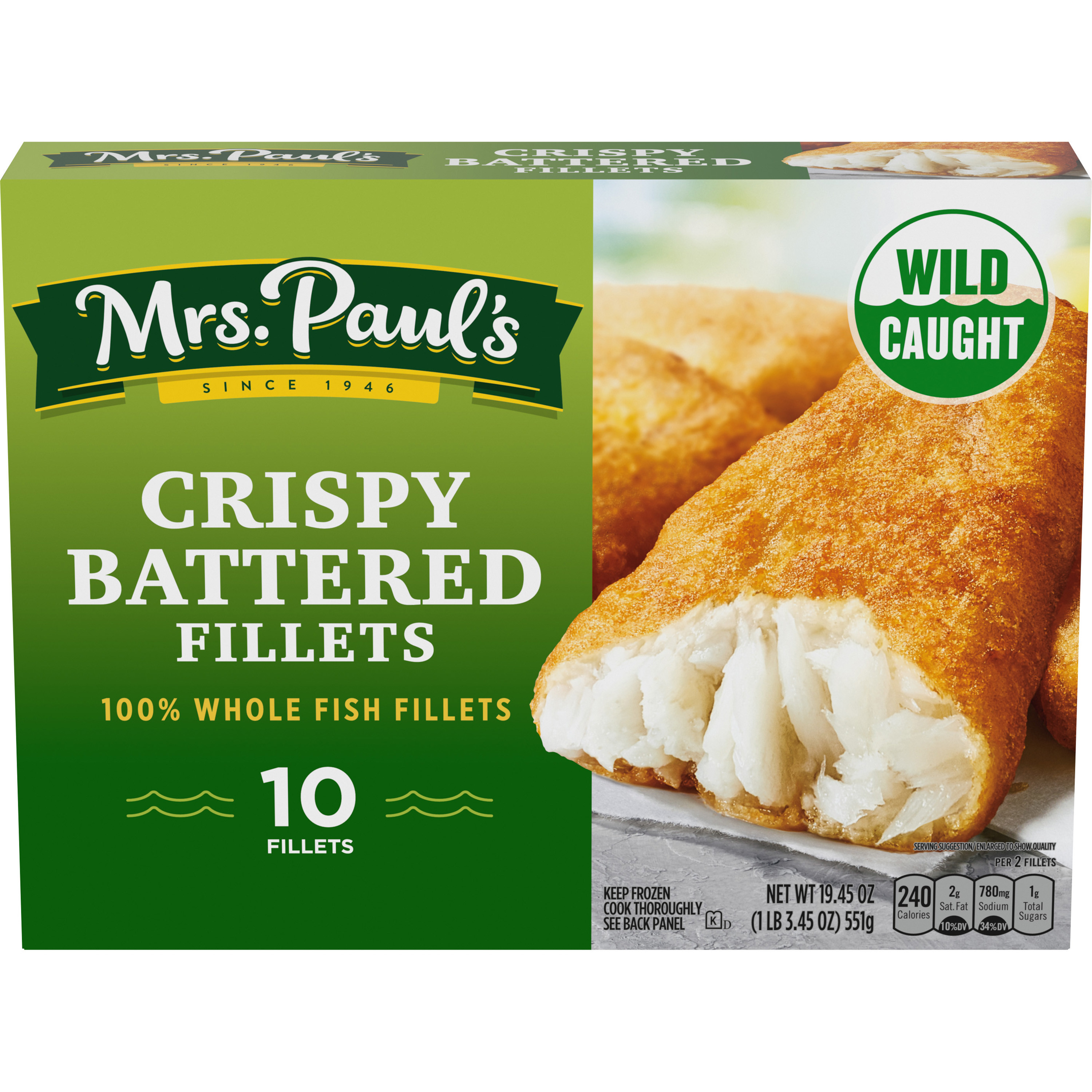 Mrs Pauls Mpk 10ct Btrd Fish Fillets 19.45oz