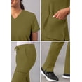 thumbnail image 4 of Adar Addition Go-Basic Scrub Set For Women - Slim V-Neck Scrub Top & Skinny Cargo Scrub Pants - A9200 - Martini Olive - M, 4 of 7