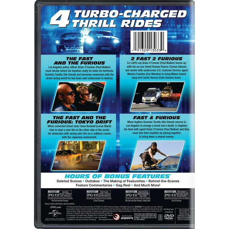 Fast & Furious 1-4 DVD Movie Collection Series including