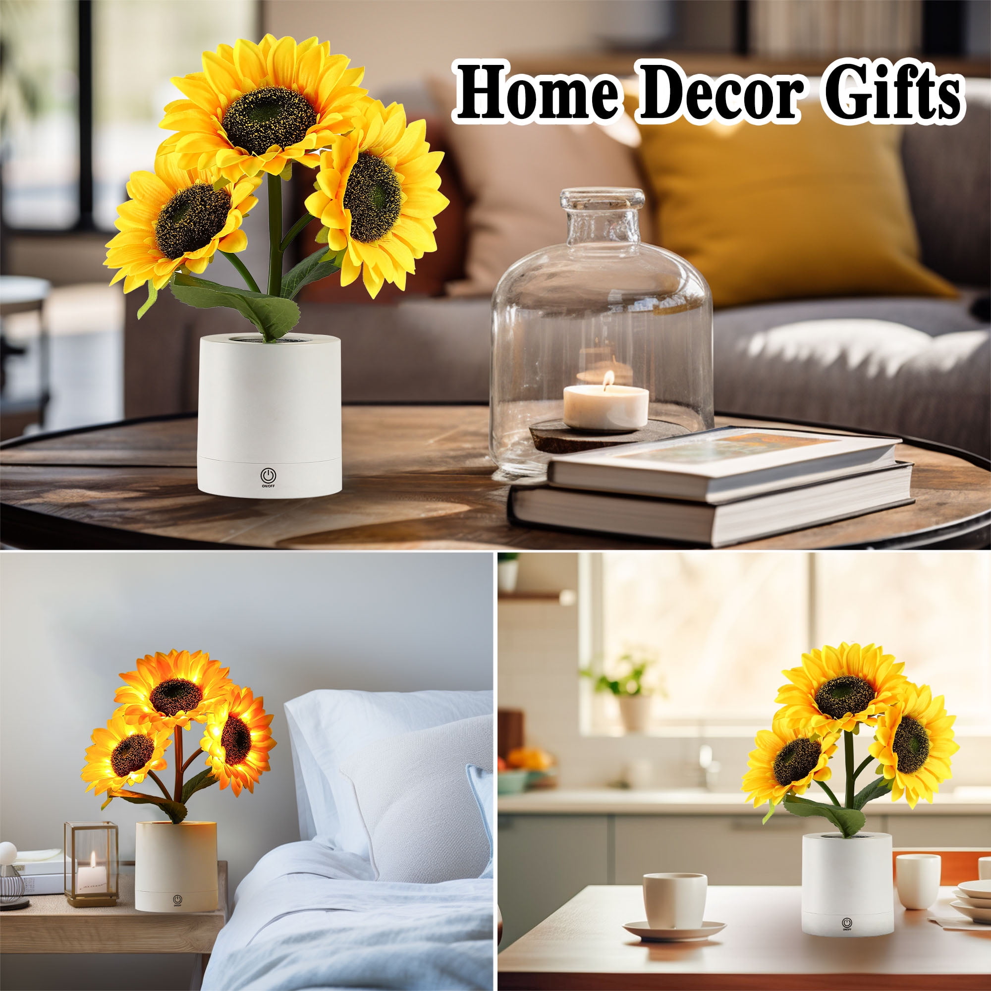Sunflower Flower Lamp Gifts for Women, Birthday Christmas Ideal Gifts for Women Mom Grandma Girlfriend Friend Wife Anniversary Birthday, Bedroom Bar Coffee Shop Sunflower Night Light Lamp Decor