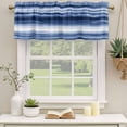 thumbnail image 2 of Navy Blue Ombre Curtain Valances for Windows, Kitchen Valance Window Treatments Panel 2 Pack, Modern Abstract Art Farmhouse Rod Pocket Short Curtains for Bathroom Bedroom 42 x 18 Inch, 2 of 8