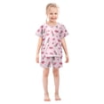 thumbnail image 3 of Lipstick Pattern Summer Pajama Set Soft Cotton Short Sleeve Sleepwear 2PCS Pajama Sets Breathable Lounge Set Size 10Y, 3 of 7