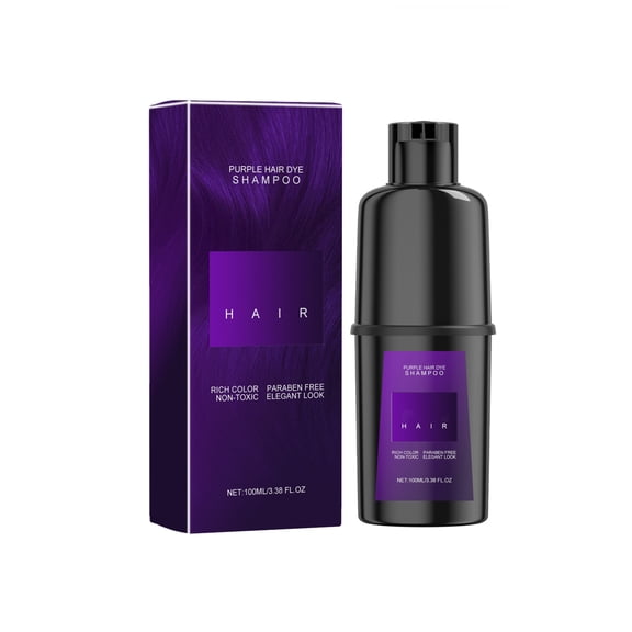 Alvantor Purple Hair Dye Shampoo 3 in 1, Gentle Non-Irritating Gray Coverage Long-Lasting Easy Coloring for Men Women, 3.38fl.oz