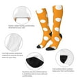 thumbnail image 3 of KLL Orange And White Polka Dot Print Cool Socks Men's Women's Crew Socks Funny Crazy Novelty Stockings, 3 of 6