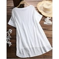 thumbnail image 2 of New Women Plus Size Summer Blouse Tunic Holiday Ladies Cotton Linen T-shirt Tops, 2 of 2