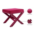 thumbnail image 4 of Meridian Furniture Nixon Collection Modern | Contemporary Velvet Upholstered Ottoman / Bench with X-Leg Design, Deep Button Tufting and a Solid Wood Frame Pink 20.5" W x 20.5" D x 19" H, 4 of 6