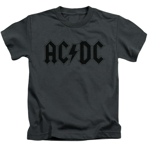 Little Boys' AC/DC Worn Logo Childrens T-shirt 7 Charcoal