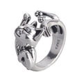 thumbnail image 5 of Anillo de gato, anillo de dedo ajustable con forma de animal lindo plateado en plata, regalo de gato, 5 of 5