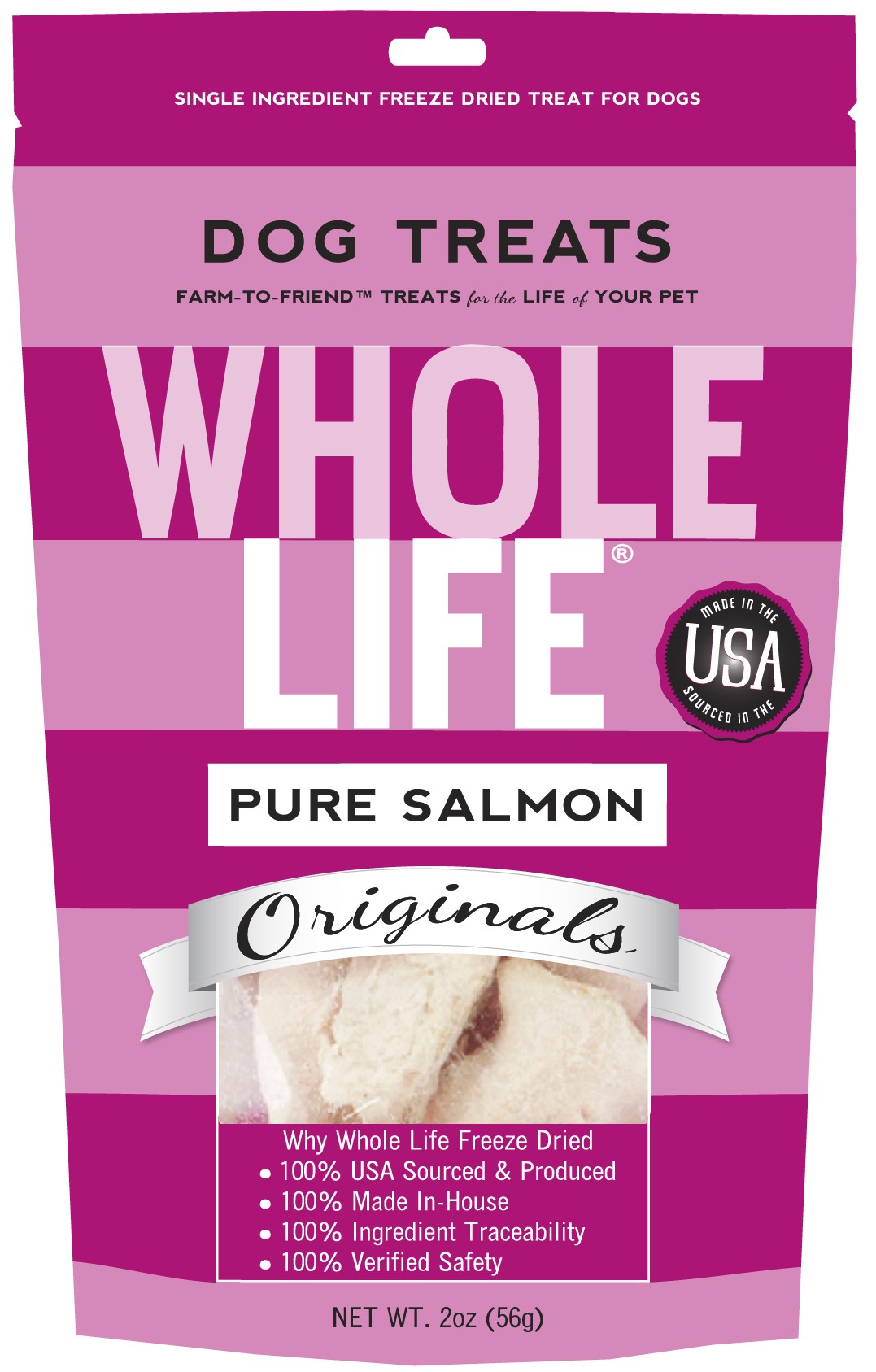 Whole Life Pet Originals 100 Salmon Freeze Dried Dog Treats 2 oz