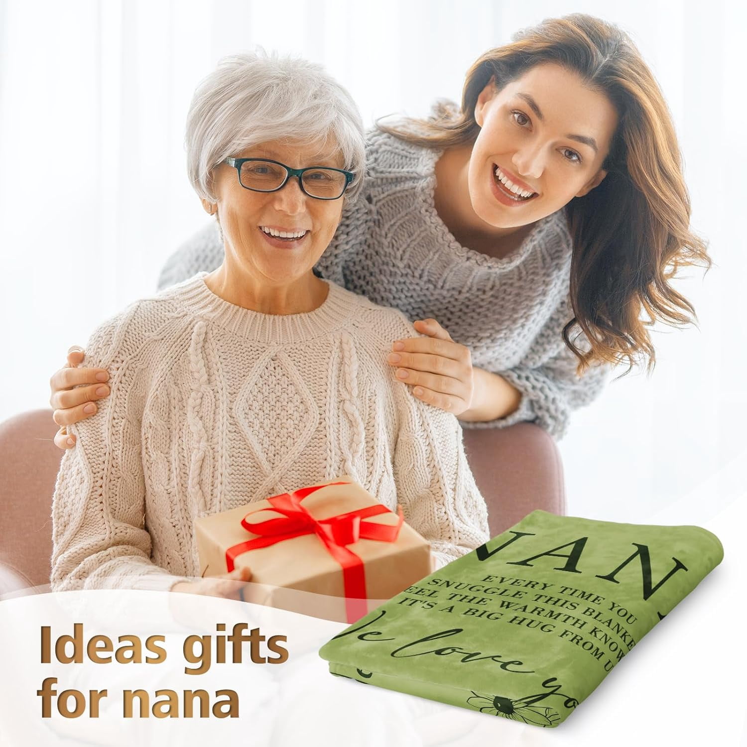 Nana Gifts, Gifts for Nana Blanket, Nana Birthday Gift from Grandkids, to My Nana Grandma Throw Blanket