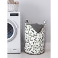 thumbnail image 3 of Botanical Laundry Bag, Continuous Olive Twigs Simplistic Mediterranean Motifs on Plain Backdrop, Basket with Handles Drawstring Closure for Laundromats, 13" x 19", White Pale Khaki, by Ambesonne, 3 of 4